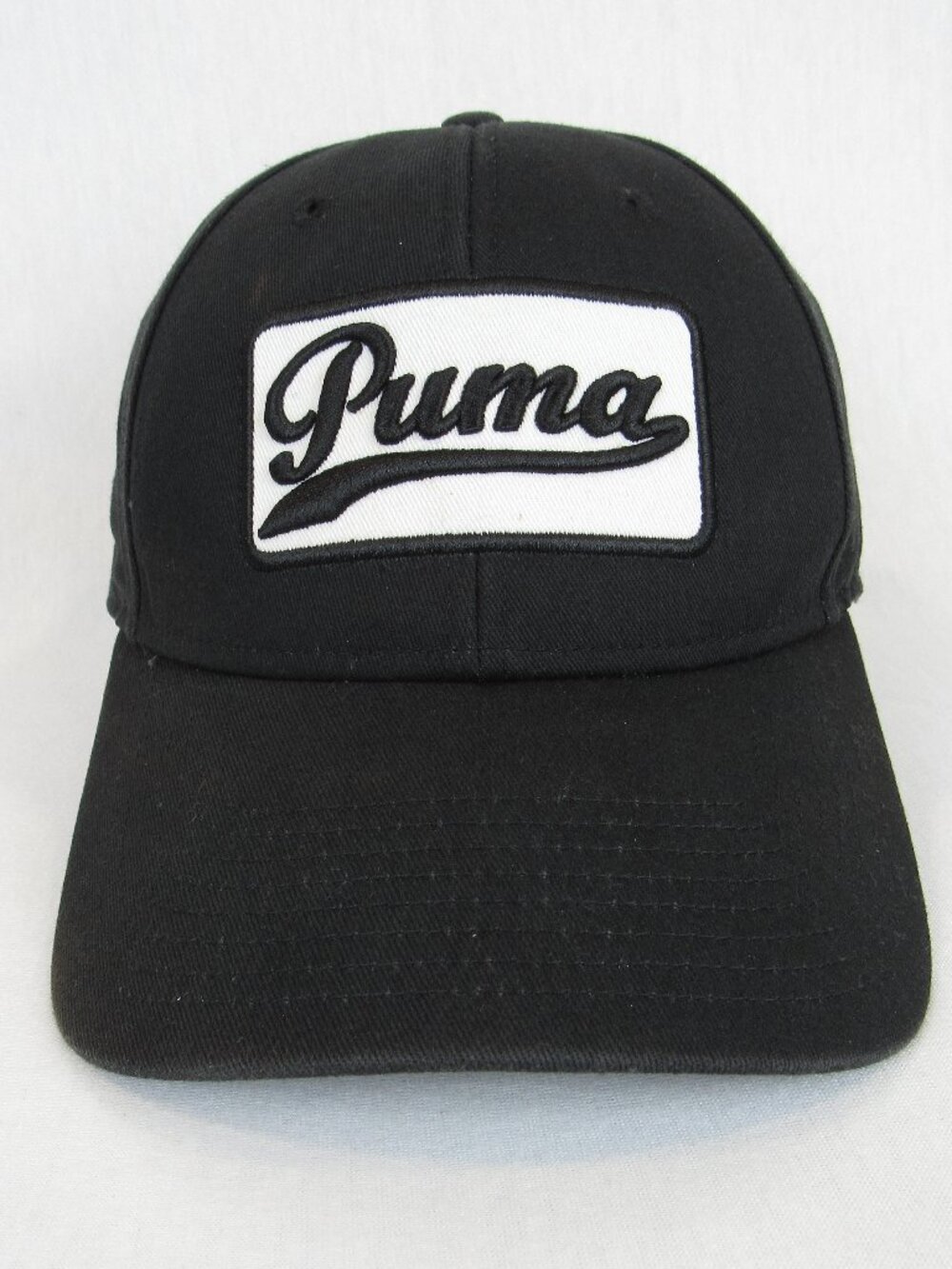Puma Dry Cell Strapback Hat Cap Black Embroidered Patch Black & White